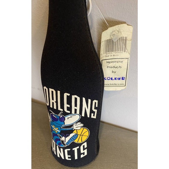 Vintage New Orleans Hornets NBA Basektball Stand up zip Beer Koozie / Cooler NWT - Picture 3 of 6